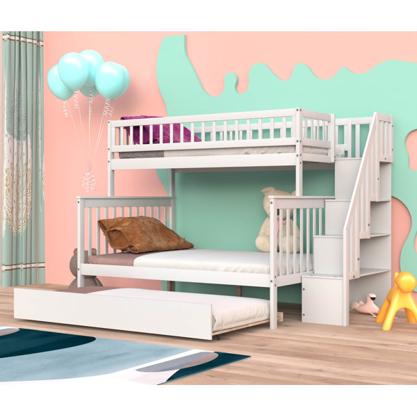 Harriet Bee Elilah Kids Twin Over Full Bunk Bed with Trundle Wayfair